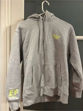 PALACE Gray Hoodie with Neon Yellow Logo